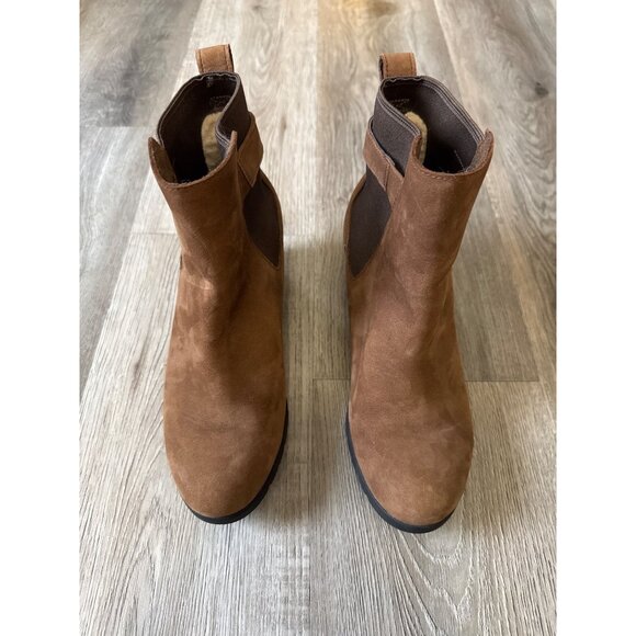 Ugg Waterproof Indra Wedge Pull On Ankle Boots Sz 7 Brown Boho - Picture 2 of 11